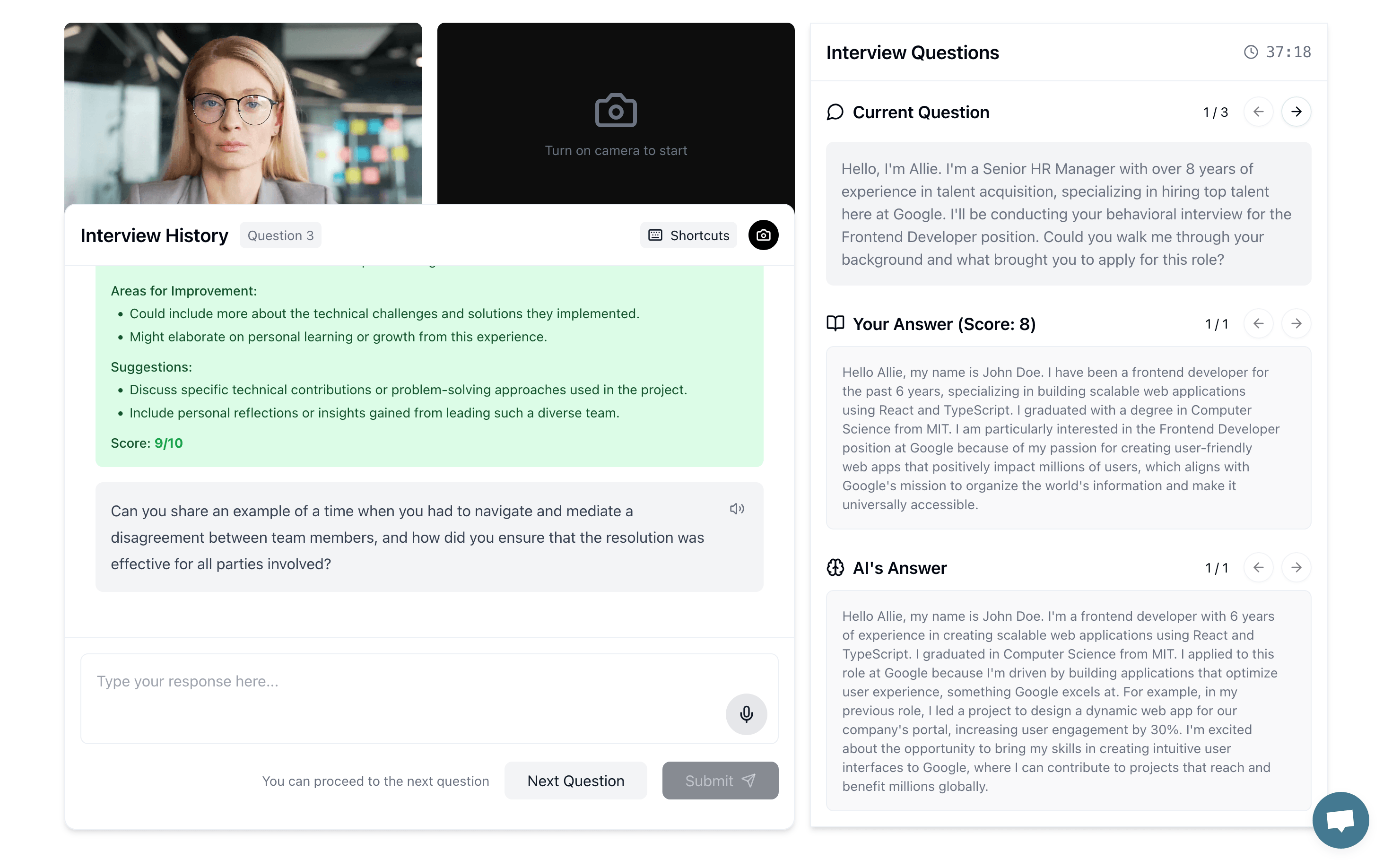 AI Mock Interview Call